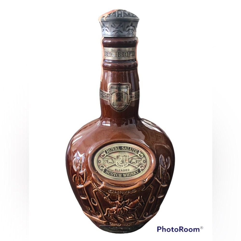 Royal Salute Chivas Regal, EMPTY BOTTLE, Includes Bottle, Bag and Box